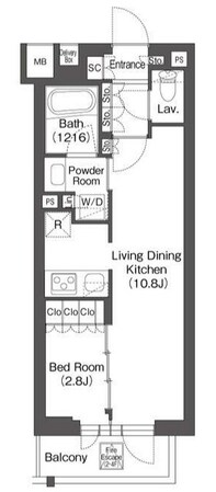 レフィールオーブ代々木の物件間取画像